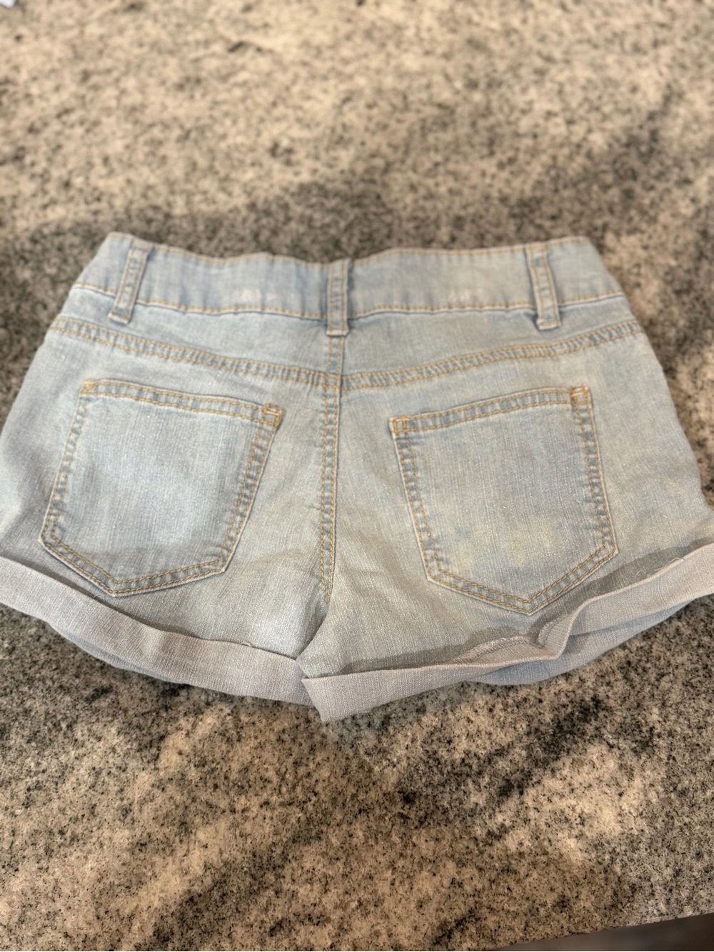 lei Flag Patchwork Denim Shorts in Red, White & Blue - Picture 2 of 4